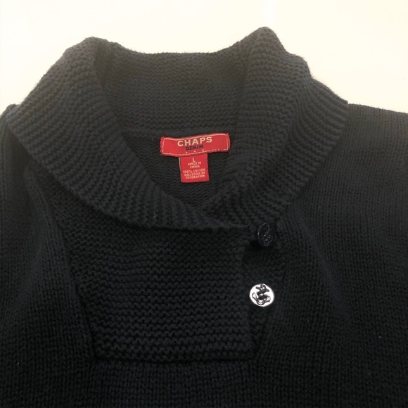 Chaps Navy Striped Pullover Nautical Sweater Size Large - Picture 7 of 11